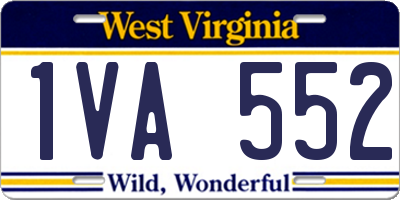 WV license plate 1VA552