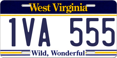 WV license plate 1VA555