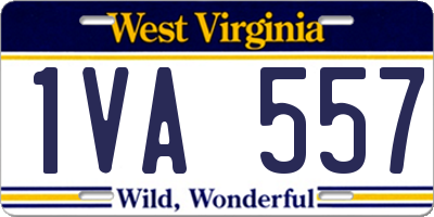 WV license plate 1VA557