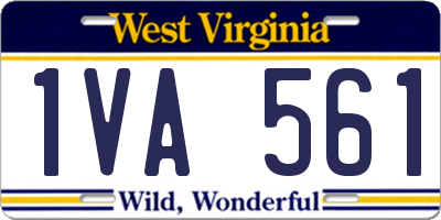 WV license plate 1VA561