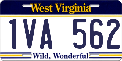 WV license plate 1VA562