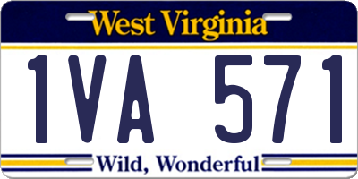 WV license plate 1VA571