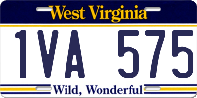WV license plate 1VA575