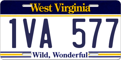 WV license plate 1VA577