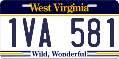 WV license plate 1VA581