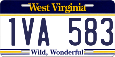 WV license plate 1VA583