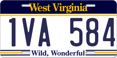 WV license plate 1VA584