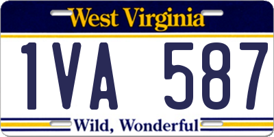 WV license plate 1VA587