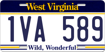 WV license plate 1VA589