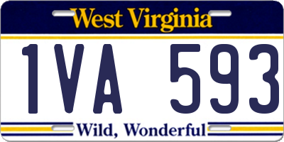 WV license plate 1VA593