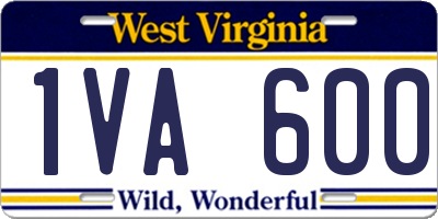 WV license plate 1VA600