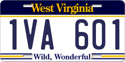 WV license plate 1VA601
