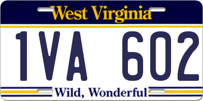 WV license plate 1VA602