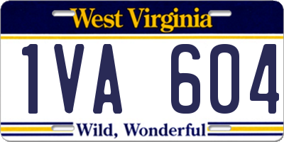 WV license plate 1VA604