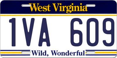 WV license plate 1VA609