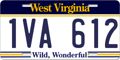 WV license plate 1VA612
