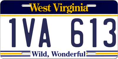 WV license plate 1VA613