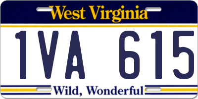 WV license plate 1VA615