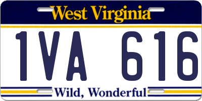 WV license plate 1VA616
