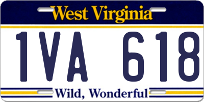 WV license plate 1VA618