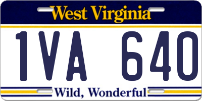WV license plate 1VA640