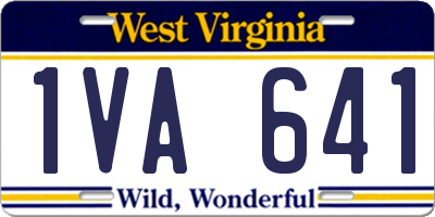 WV license plate 1VA641
