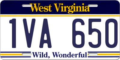 WV license plate 1VA650