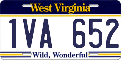 WV license plate 1VA652