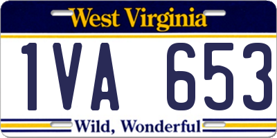 WV license plate 1VA653