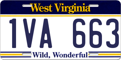 WV license plate 1VA663