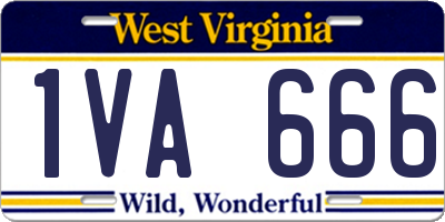 WV license plate 1VA666