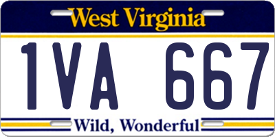 WV license plate 1VA667