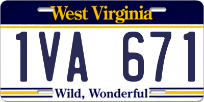 WV license plate 1VA671