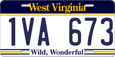 WV license plate 1VA673