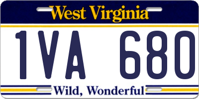 WV license plate 1VA680