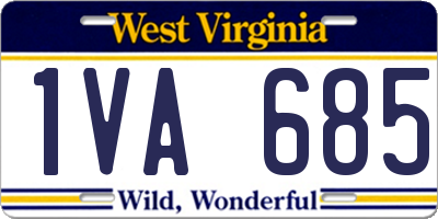 WV license plate 1VA685