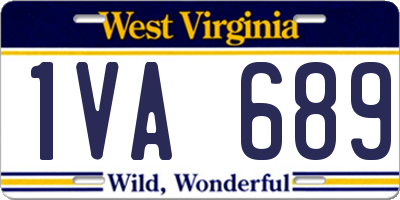 WV license plate 1VA689