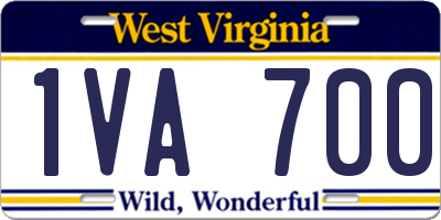 WV license plate 1VA700