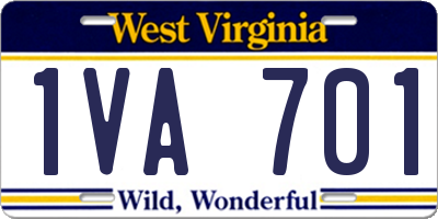 WV license plate 1VA701