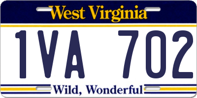 WV license plate 1VA702