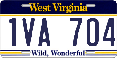 WV license plate 1VA704