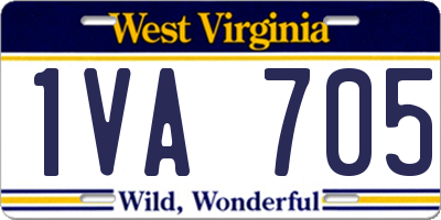WV license plate 1VA705