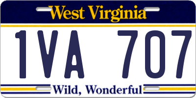 WV license plate 1VA707