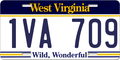 WV license plate 1VA709