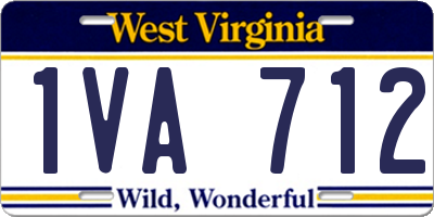 WV license plate 1VA712