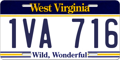 WV license plate 1VA716