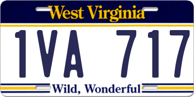WV license plate 1VA717
