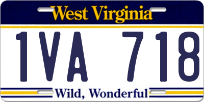 WV license plate 1VA718