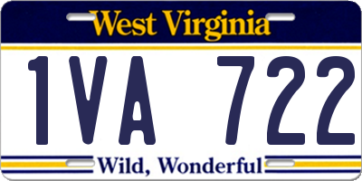 WV license plate 1VA722