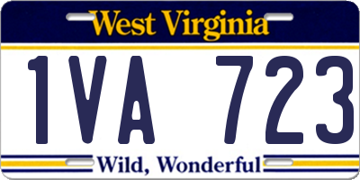 WV license plate 1VA723